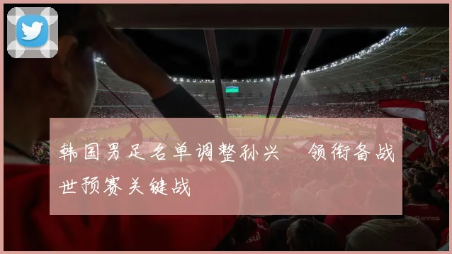 韩国男足名单调整孙兴慜领衔备战世预赛关键战